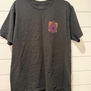 Volcom Black Tee with Purple and Orange Graphic